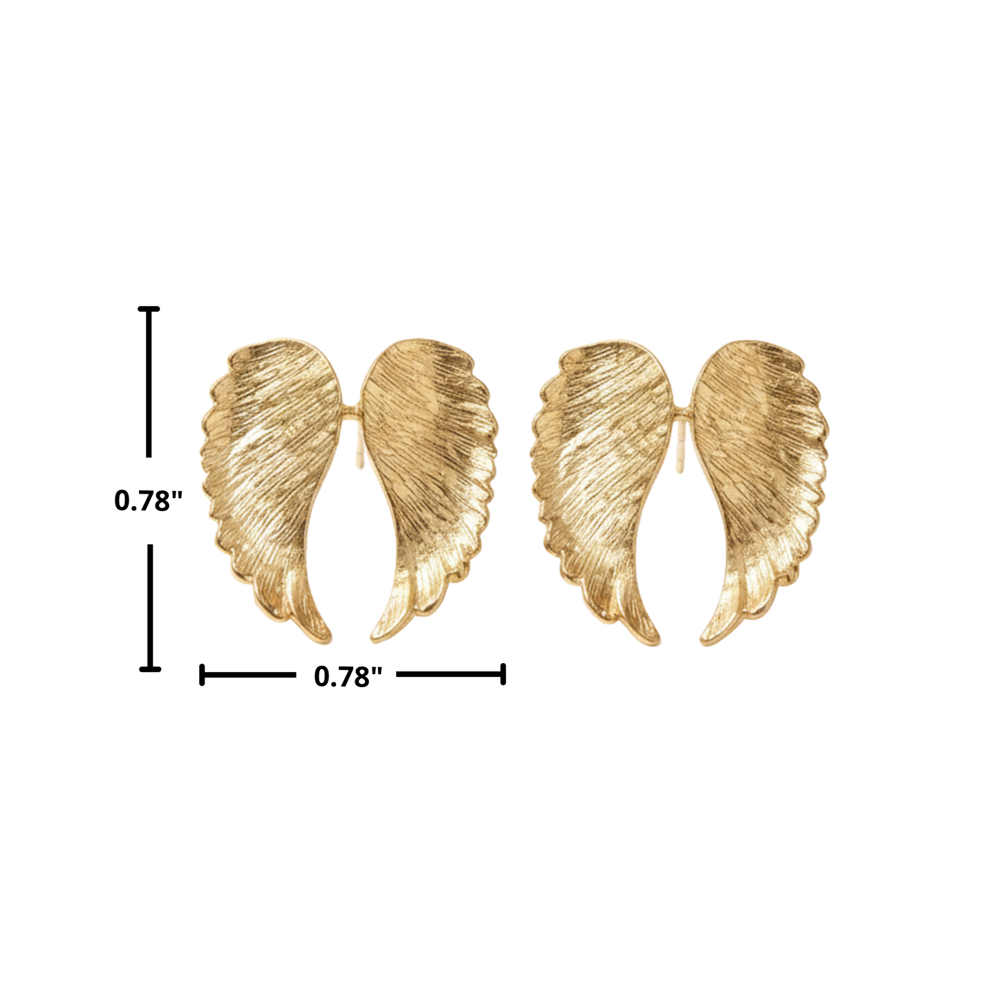 Gold Angel Wing Stud Earrings – 18K Gold-Plated Celestial Jewelry