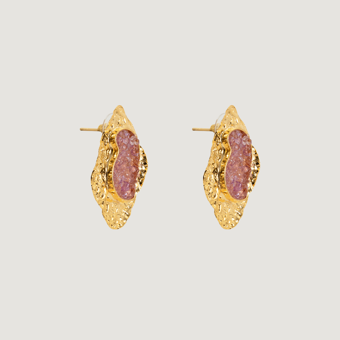 Bold Pink Druzy Earrings