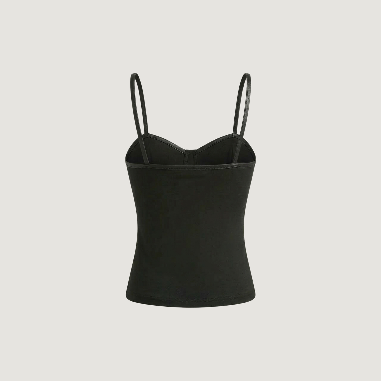 Leather Crop Top - Sheer Mesh Back - V-Neck