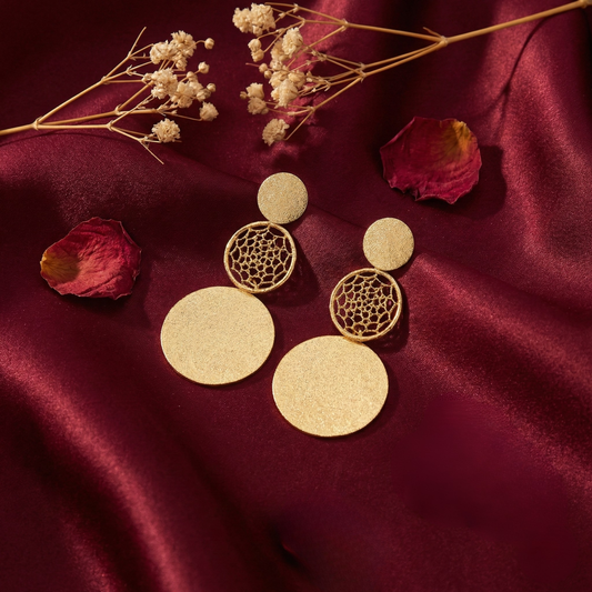 Oval-Shaped Earrings, Gold-Plated and Stylish