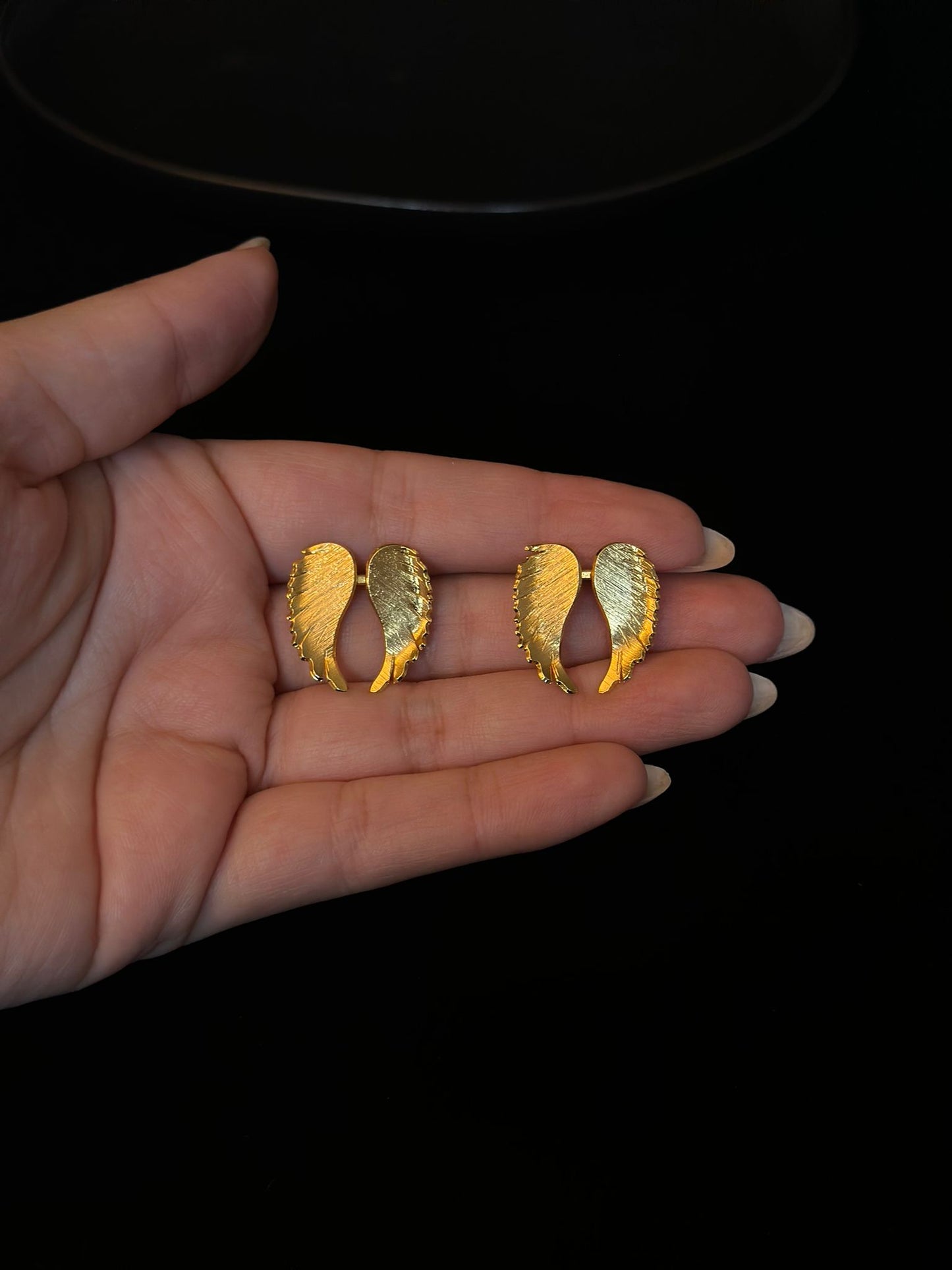 Gold Angel Wing Stud Earrings – 18K Gold-Plated Celestial Jewelry
