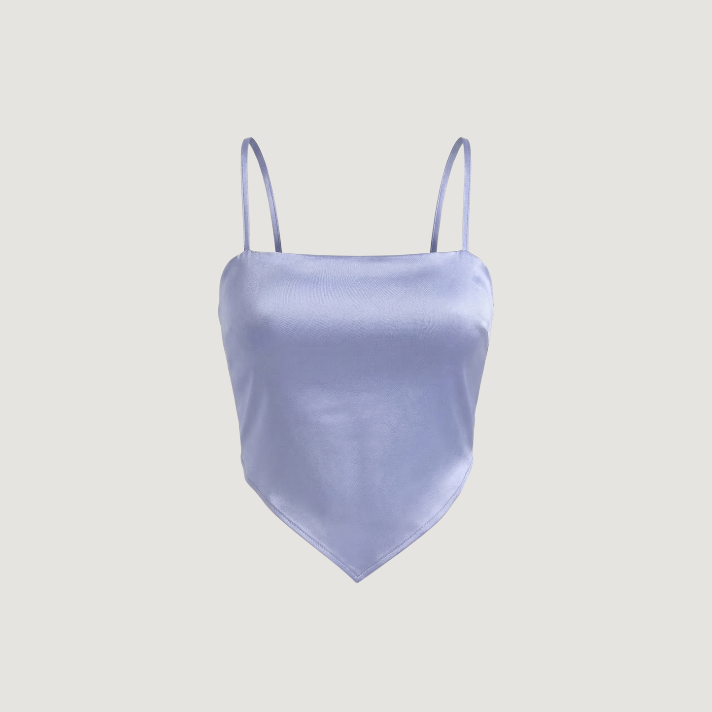 Silk Crop Top with Straight Neckline