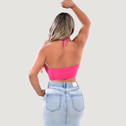 Tank Top with Adjustable Neck Ties..