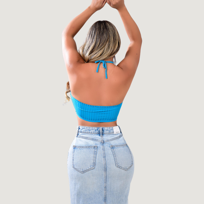 Tank Top with Adjustable Neck Ties..