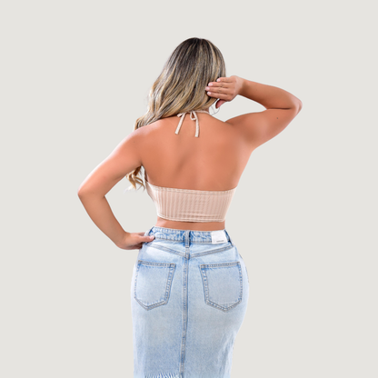 Tank Top with Adjustable Neck Ties..