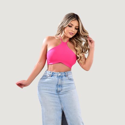 Tank Top with Adjustable Neck Ties..