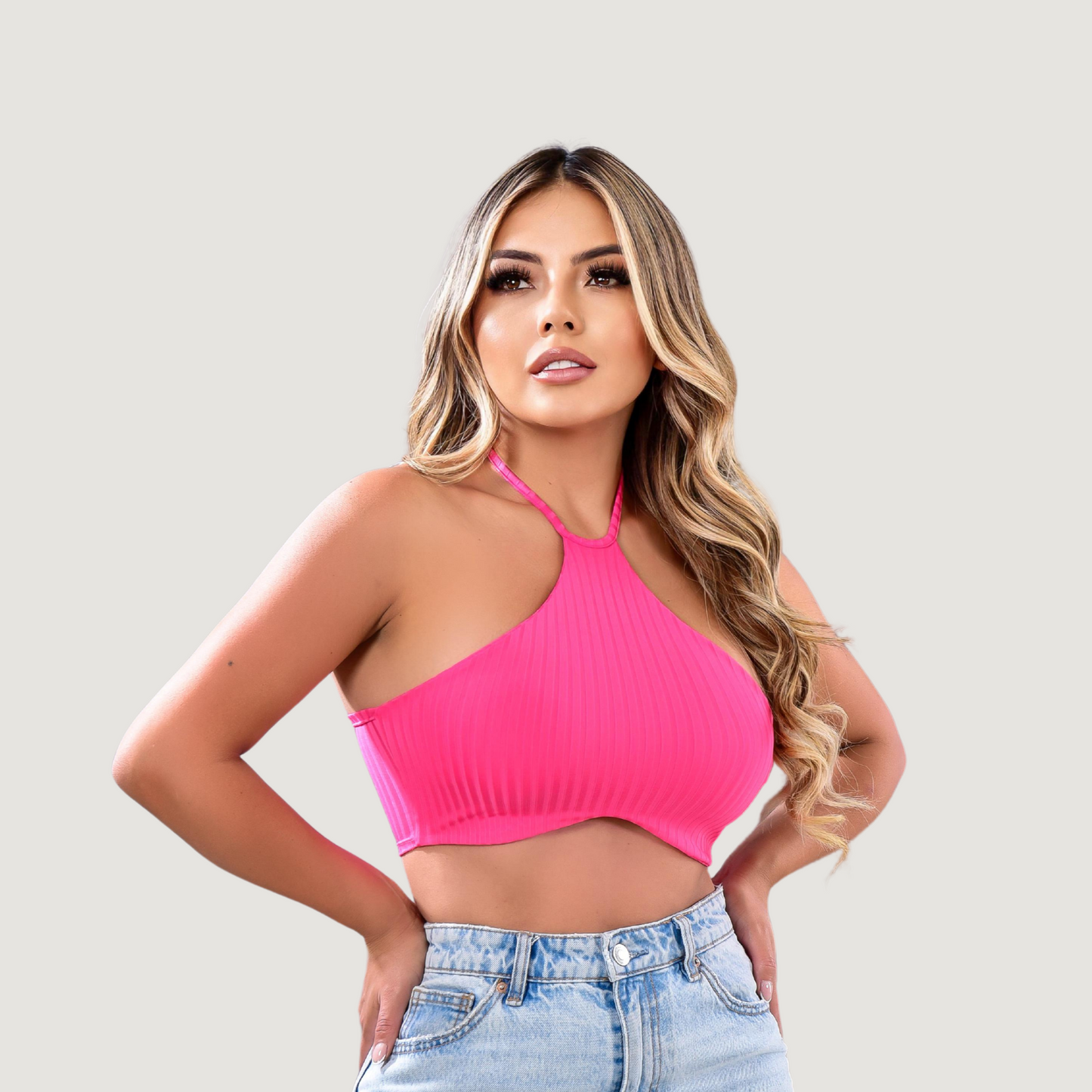 Tank Top with Adjustable Neck Ties..