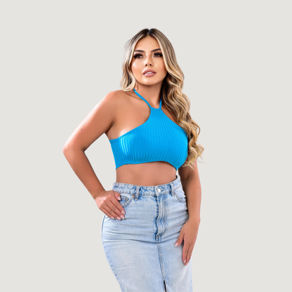 Tank Top with Adjustable Neck Ties..