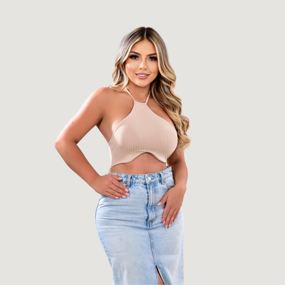 Tank Top with Adjustable Neck Ties..