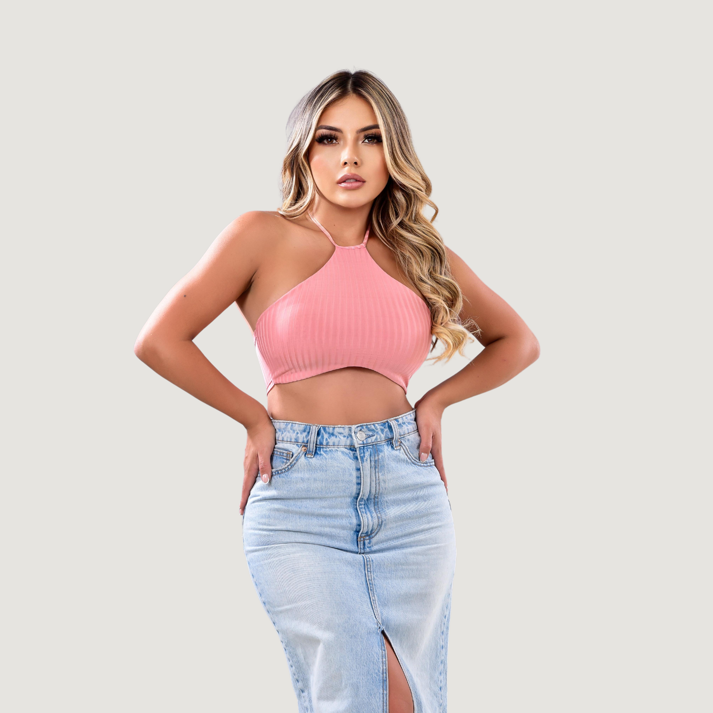 Tank Top with Adjustable Neck Ties..