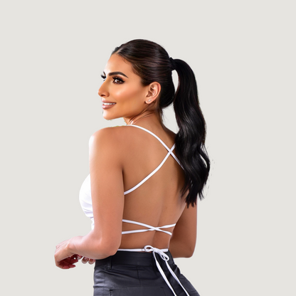 Open back top with delicate straps - Saida Fashion 