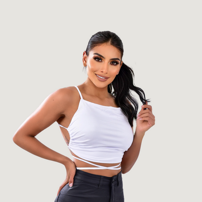 Open back top with delicate straps - Saida Fashion 