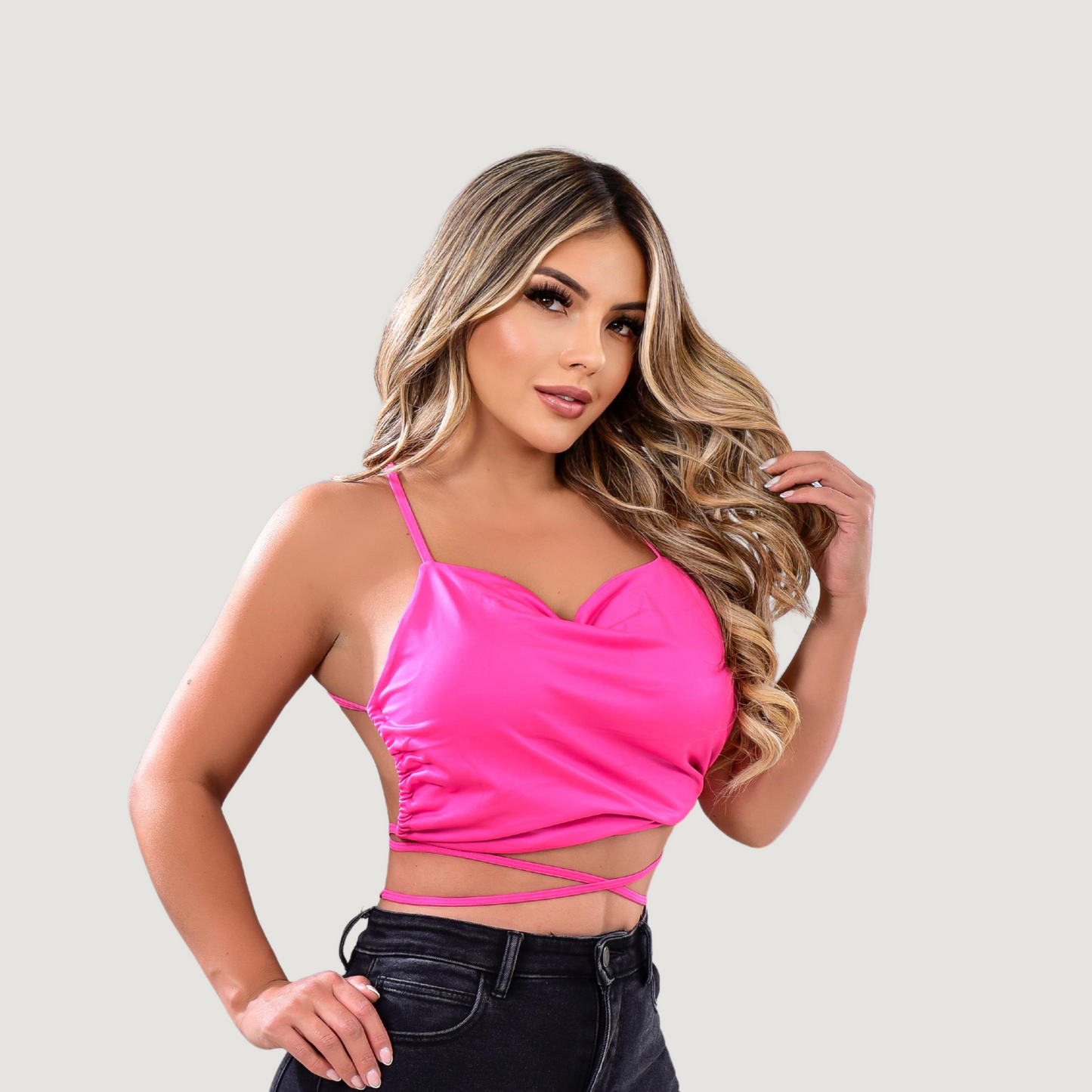 Open Back Top with Delicate Straps