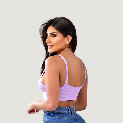 Low cut tank top with thick straps - Saida Fashion 