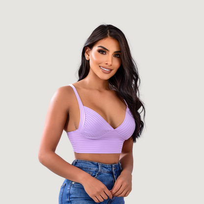 Low cut tank top with thick straps - Saida Fashion 