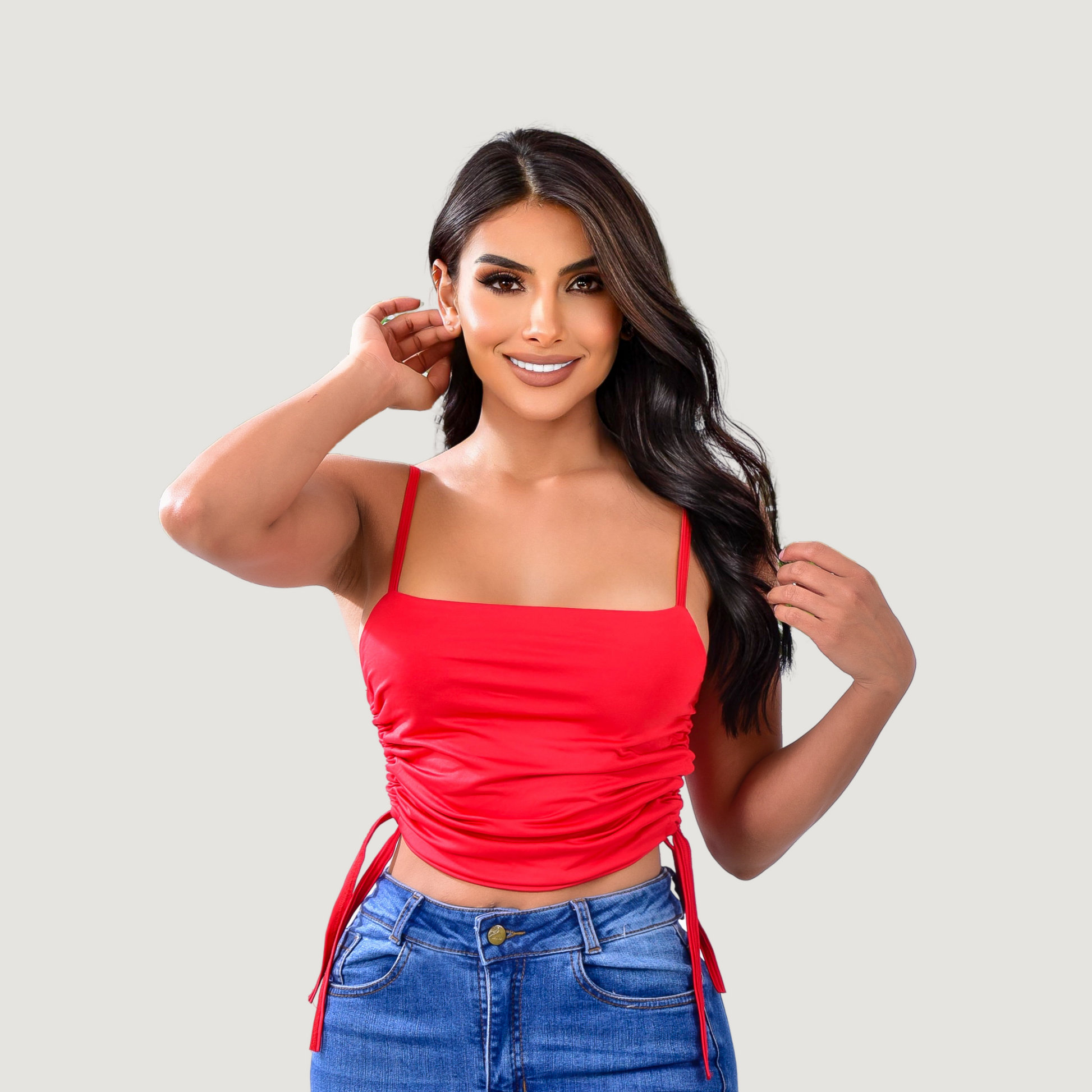 Camisole top-adjustable ties-front lining - Saida Fashion 