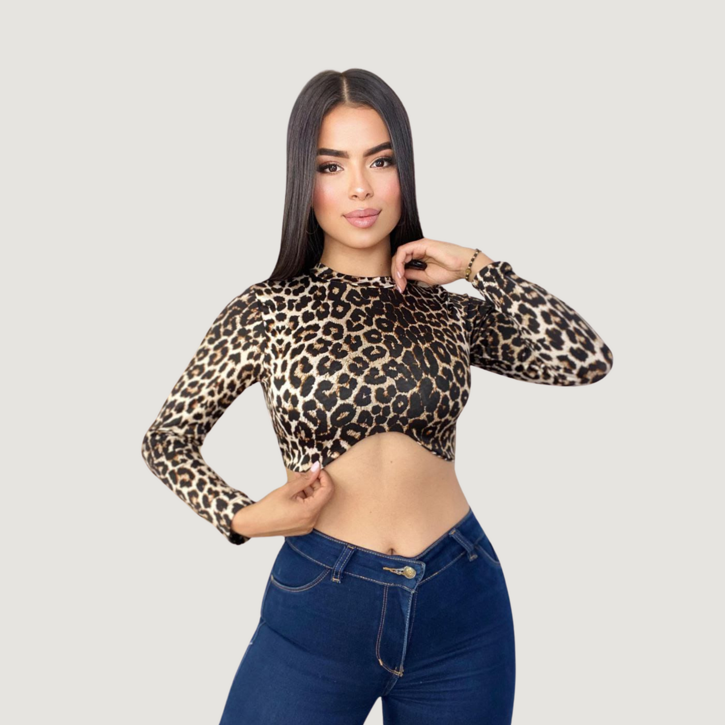 Ribbed Backless Long Sleeve Top..