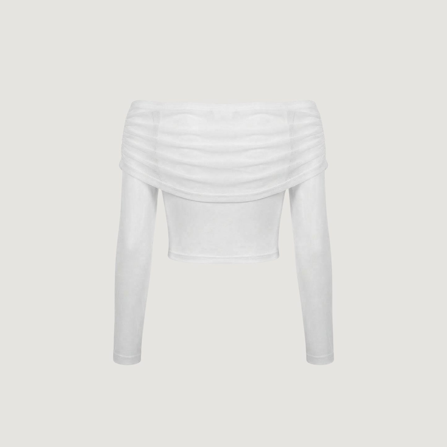 Boat Neck Mesh Crop Top