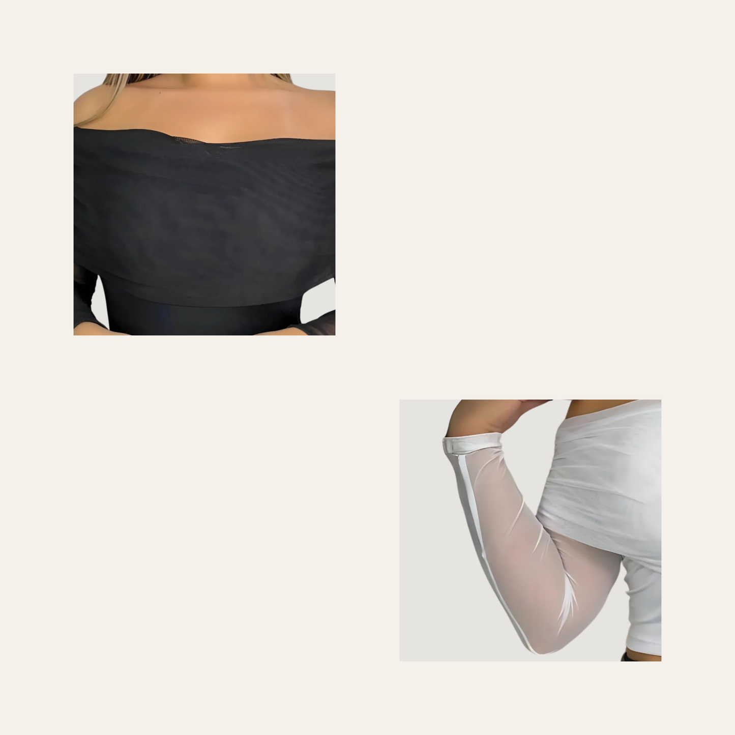 Boat Neck Mesh Crop Top