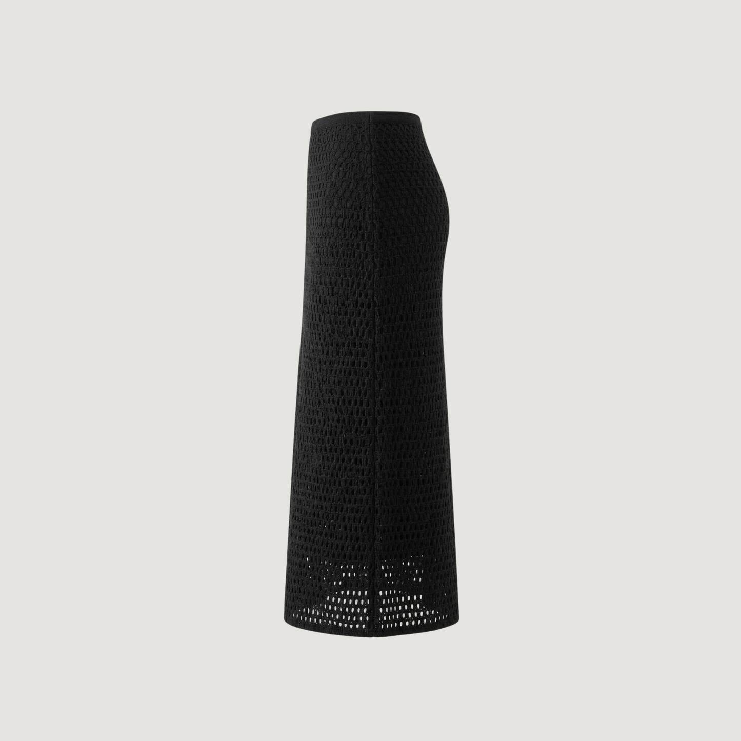 Rib Spandex A-Line Midi Skirt