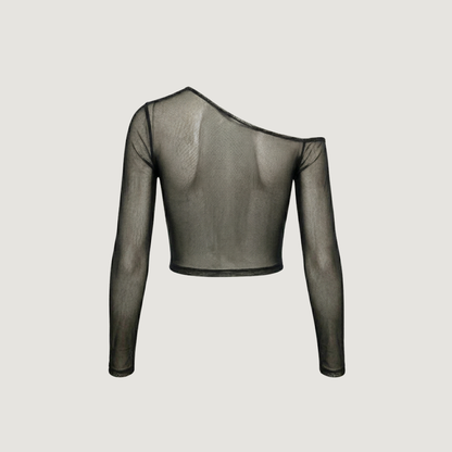 Long Sleeve Blouse Top - Asymmetric