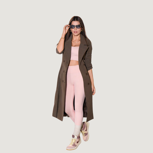 Trench Duster Coat with Tie Belt