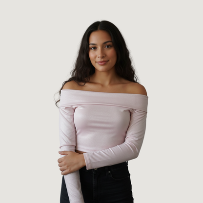 Alluring Bardot Neckline Top
