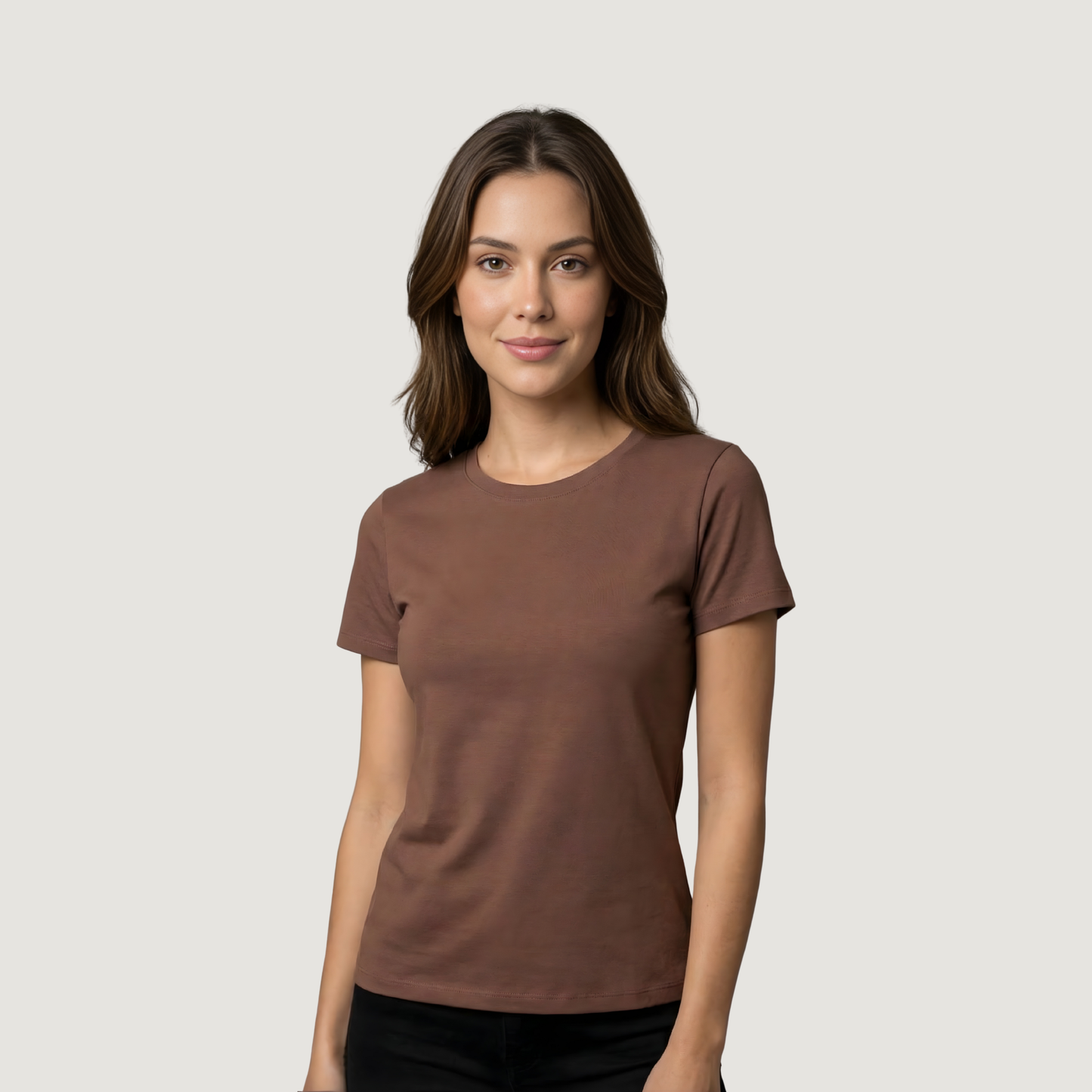 Basic Tee Short Sleeve Crew Neck Top with a Soft and Versatile Fit.