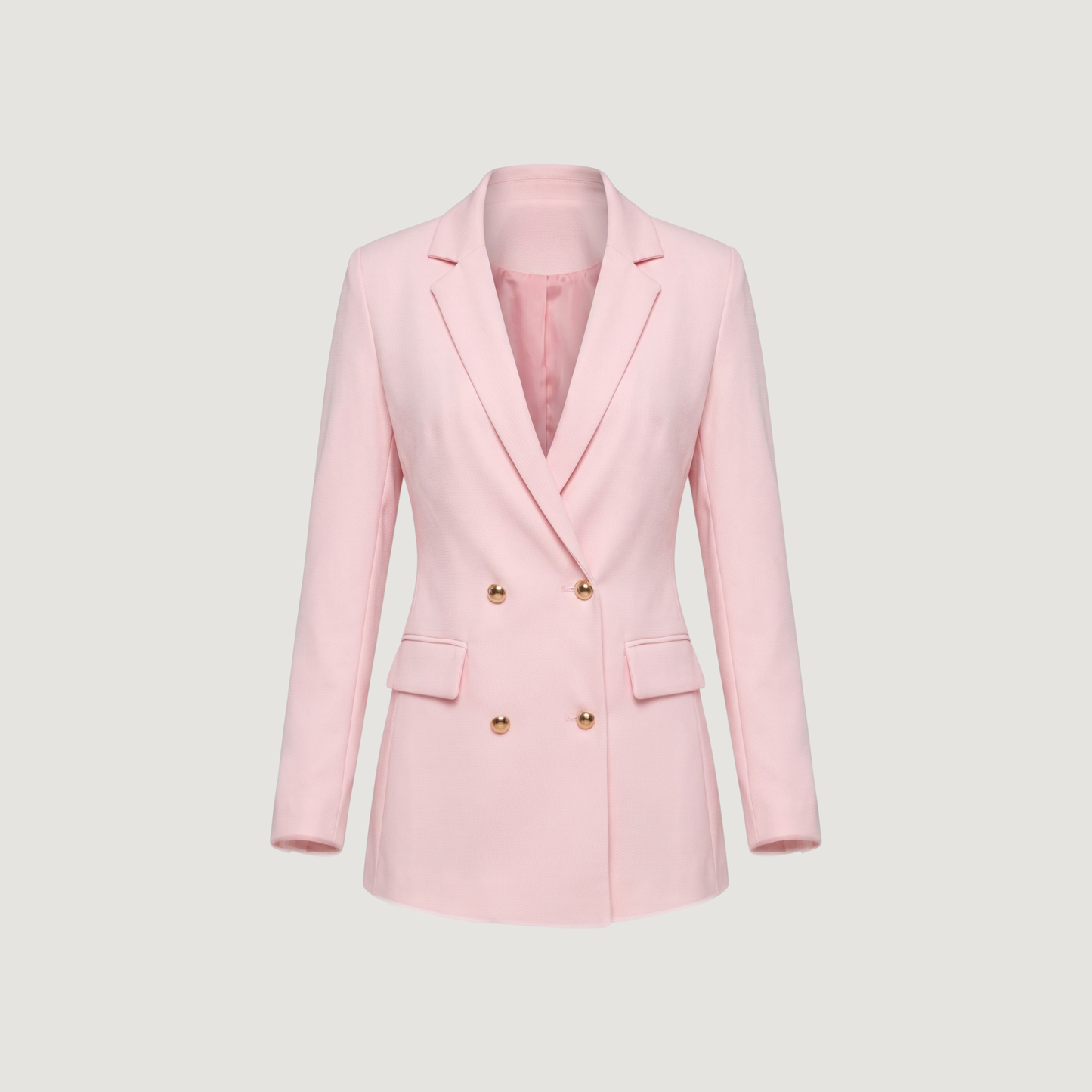 Pink Blazer for Women - Elegant Fall Office Wear with Gold Buttons