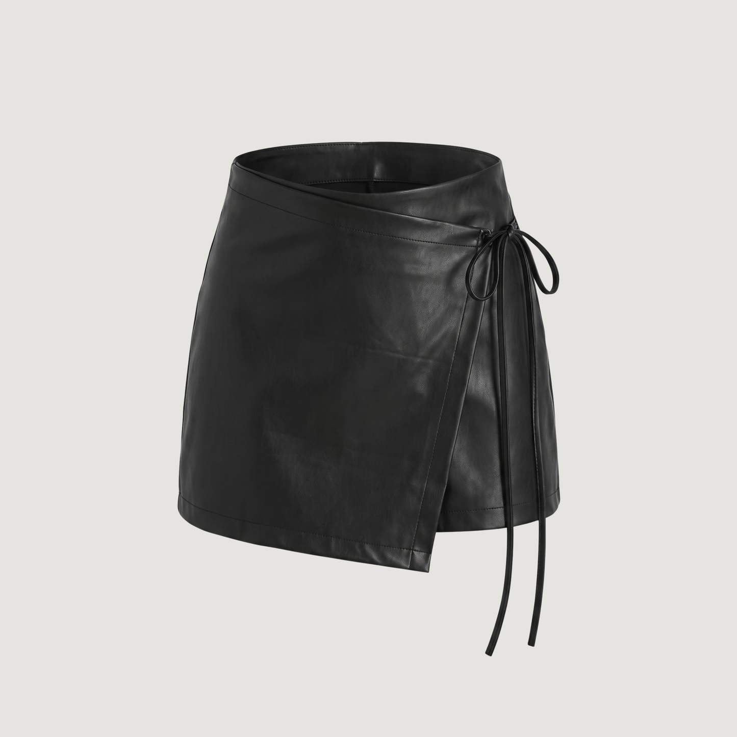 Mini Skort Faux Leather Wrap