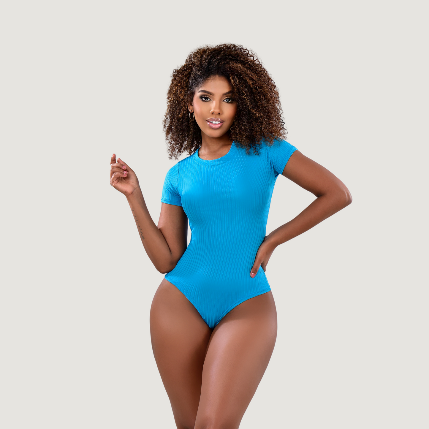 Women's Bodysuit - Ribbed Round Neck..