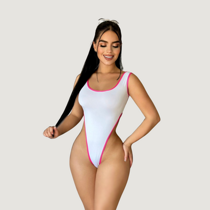 High Cut Bodysuit - Soft Lycra Fabric