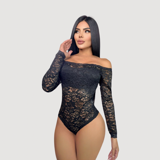 Lace Bodysuit Top - Lined Bust Style..