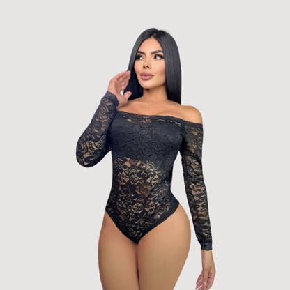 Lace Bodysuit Top - Lined Bust Style