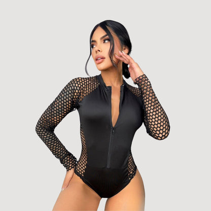 Women's Rave Bodysuit - Long Sleeves Look..