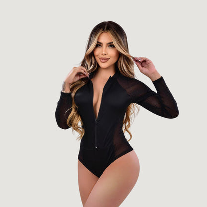 Women's Rave Bodysuit - Long Sleeves Look..