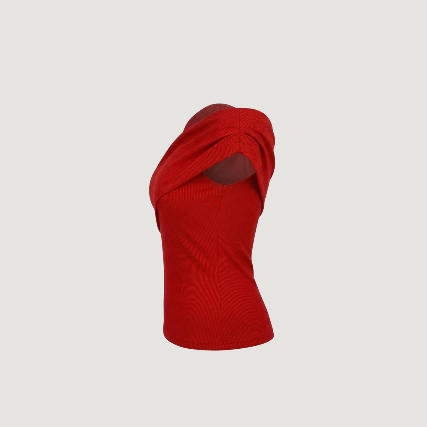 Wrap Front Ribbed Top