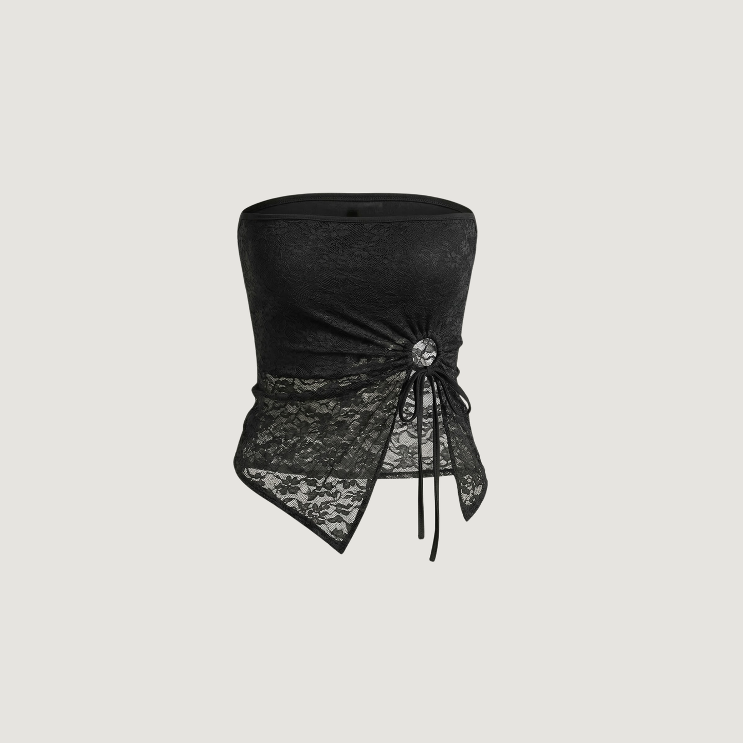 Strapless Lace Cord Detail Top
