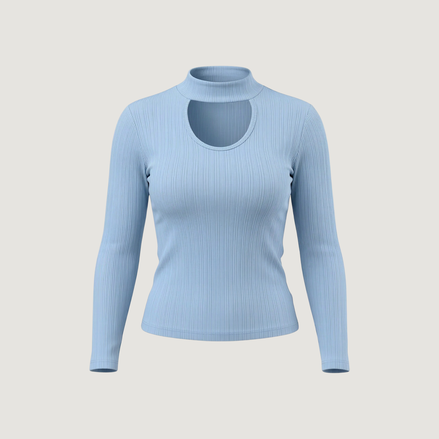 Chic Moc-Neck Keyhole Top
