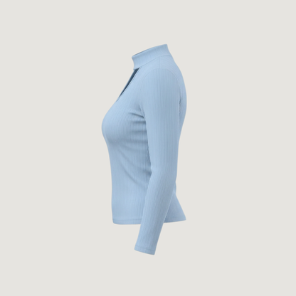 Chic Moc-Neck Keyhole Top
