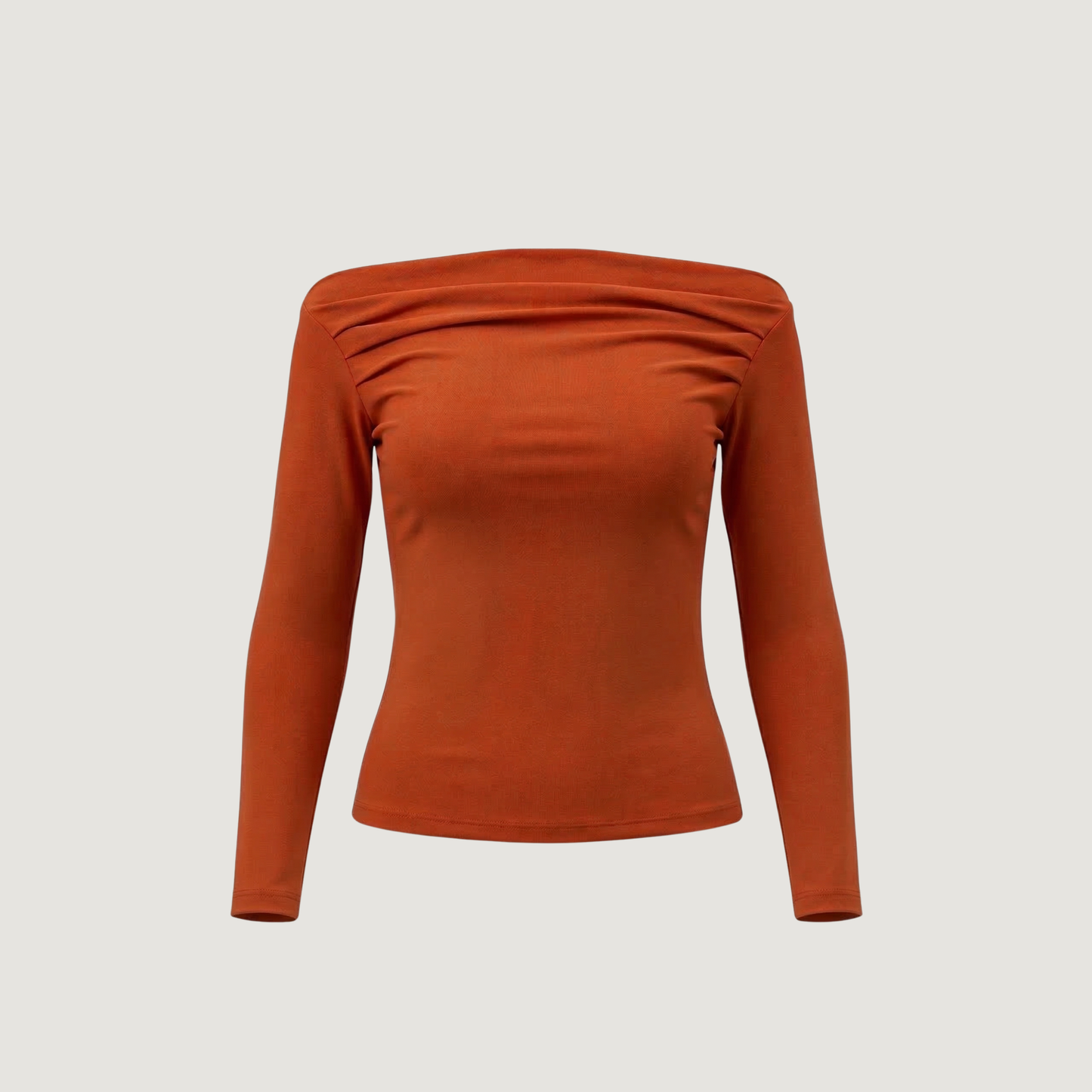 Cowl Boat Neck Long Sleeve Top