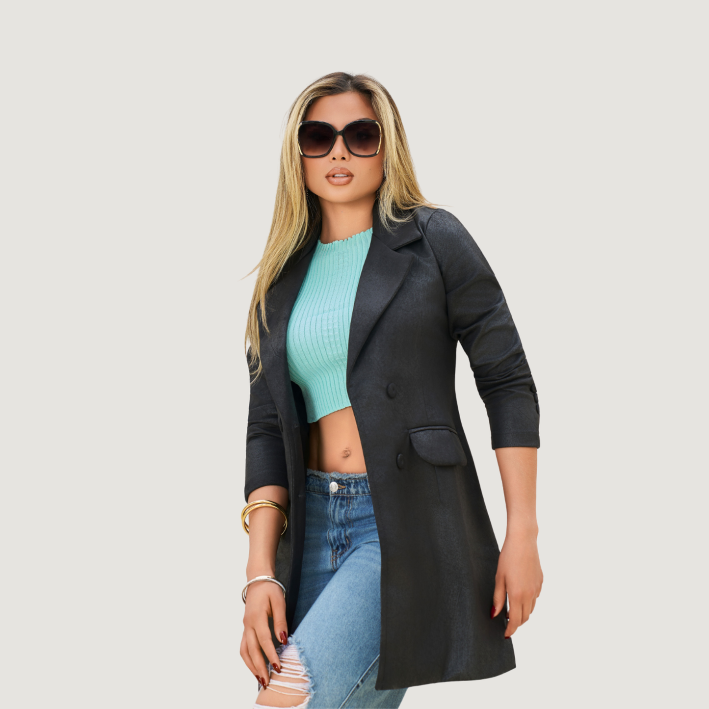 Luster Suede Blazer for Women