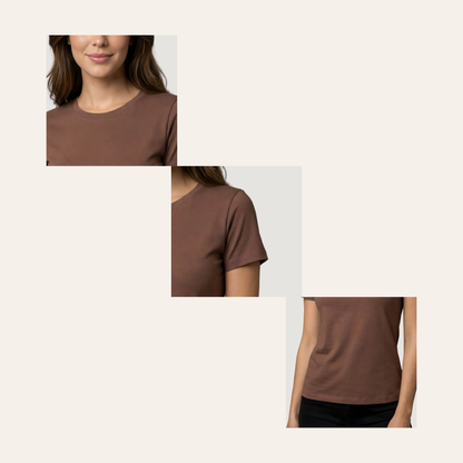 Basic Tee Short Sleeve Crew Neck Top with a Soft and Versatile Fit.