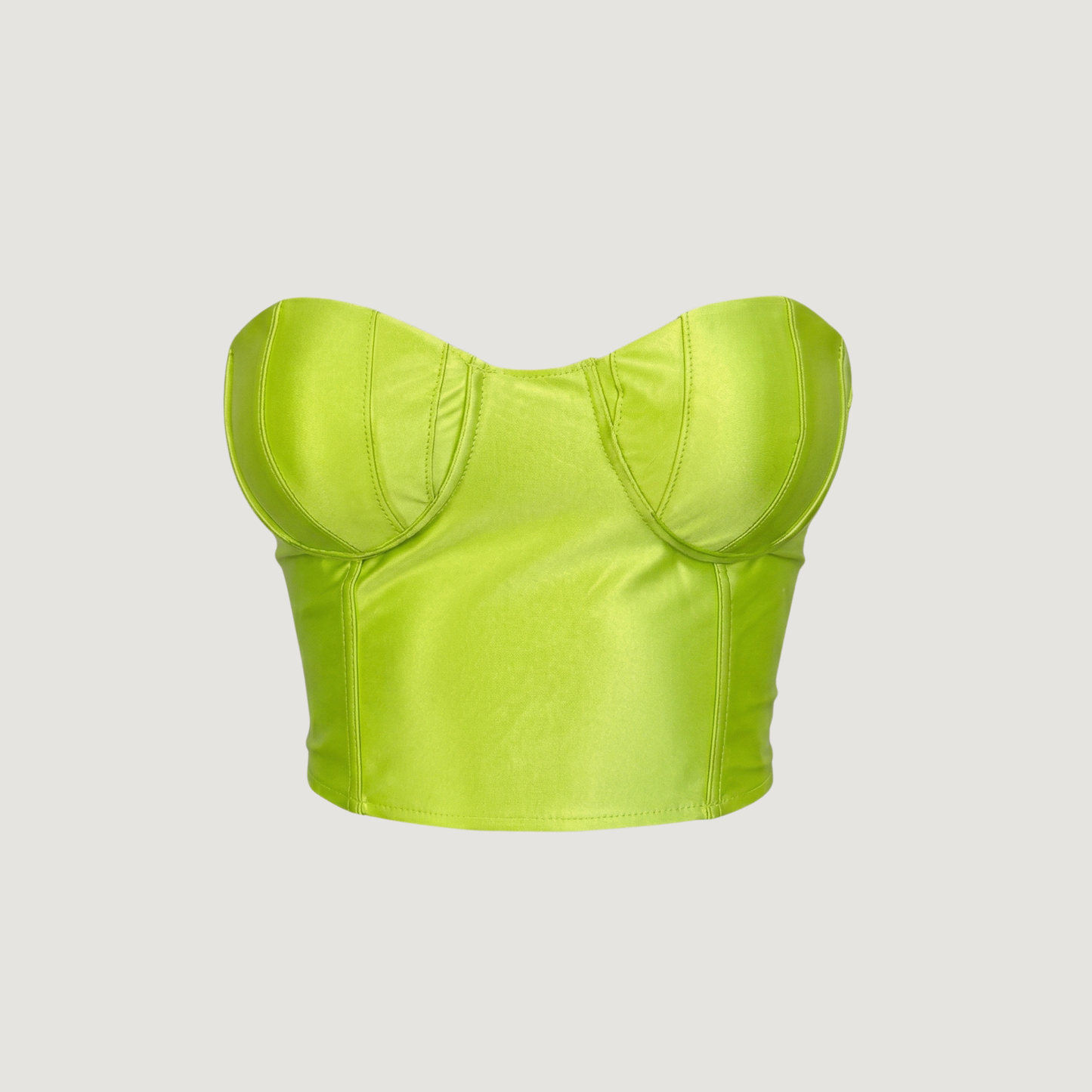 Corset Top with Glossy Spandex Fabric..
