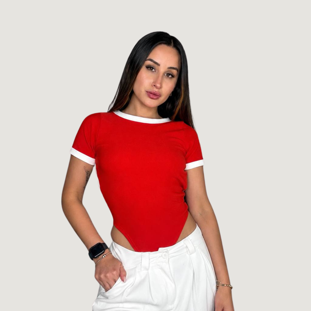 Short Sleeve Ringer Bodysuit