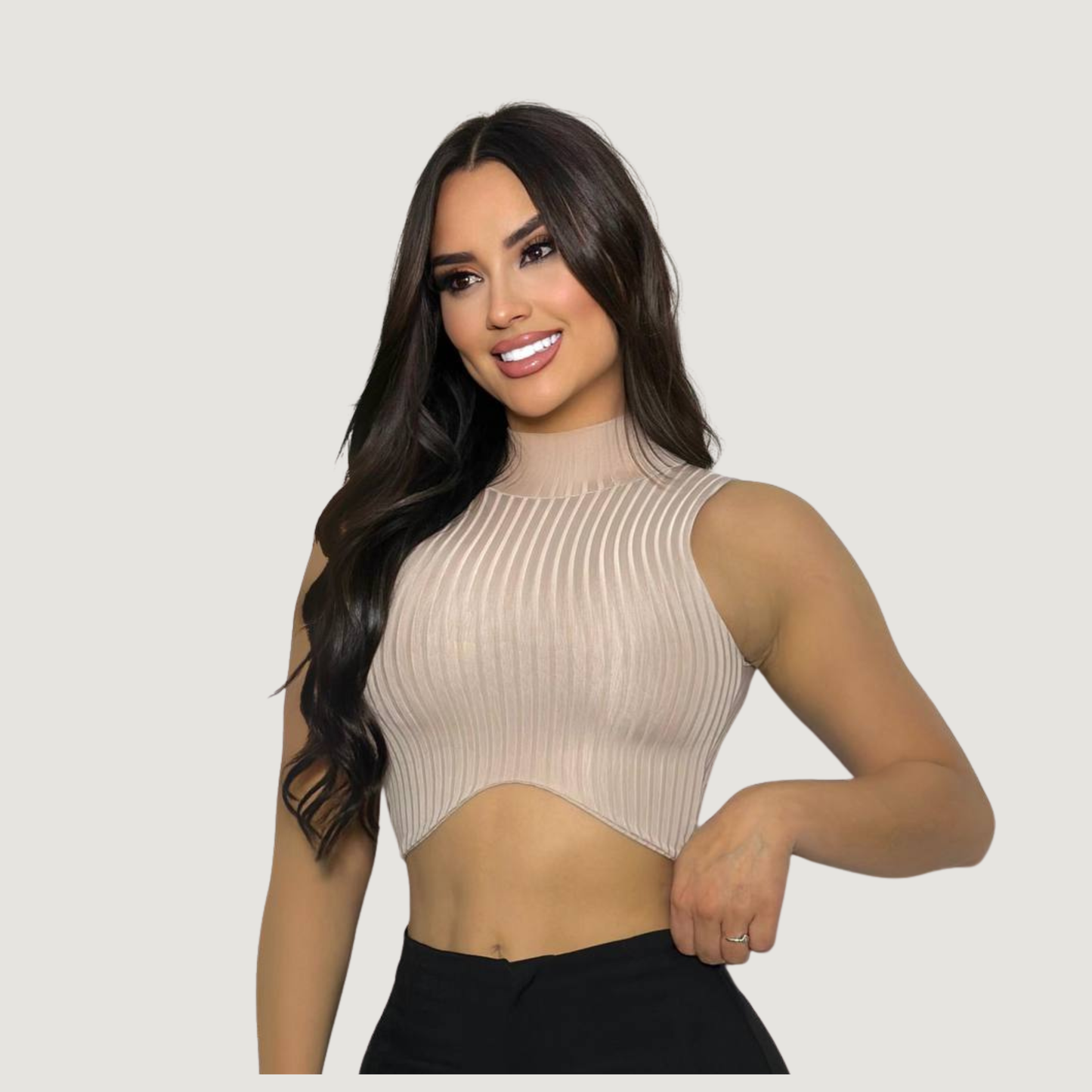 High Neck Tank Top - Chic Style