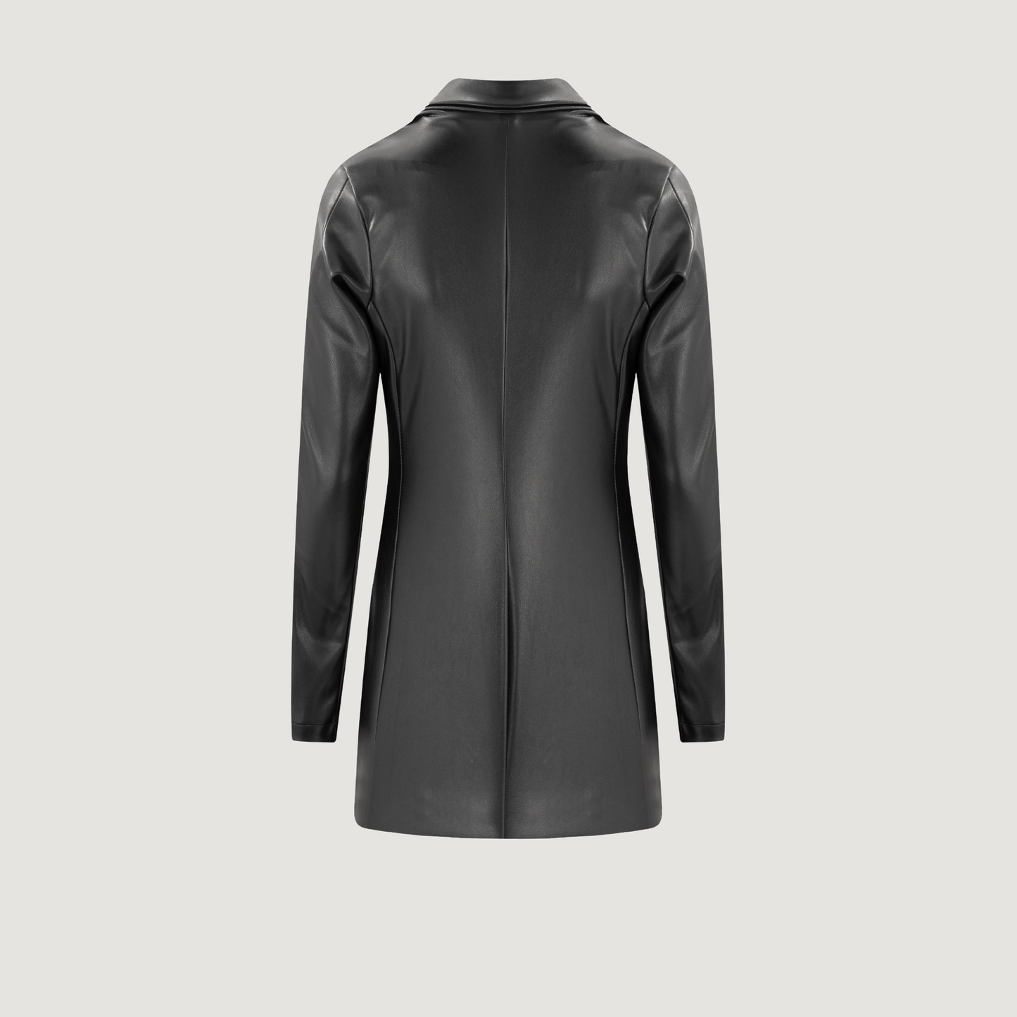 Elegant Blazer with Faux Leather Finish..