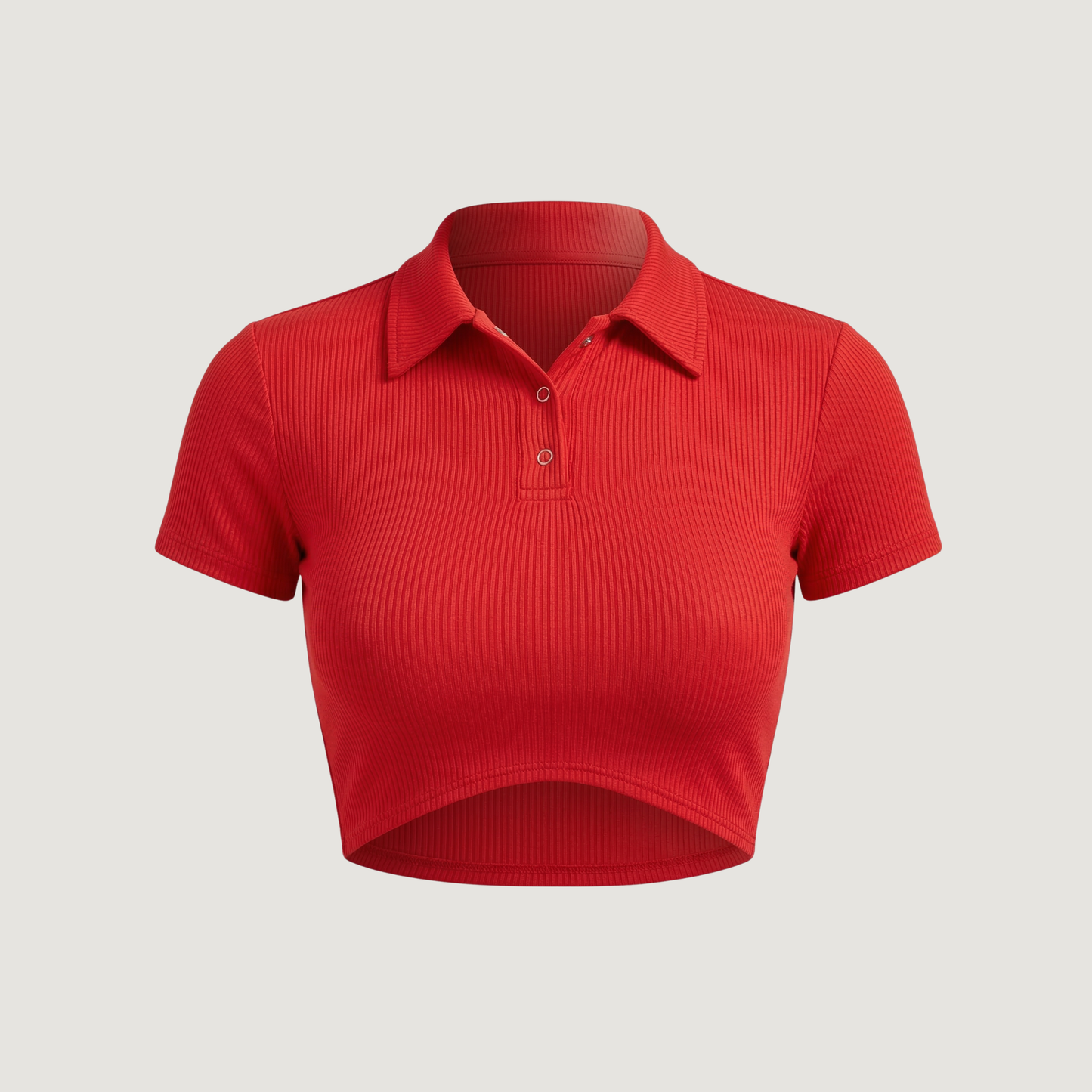 Comfortable Polo Ribbed Top