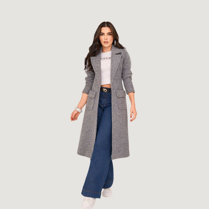 Chic Wool Coat with Flap Pockets