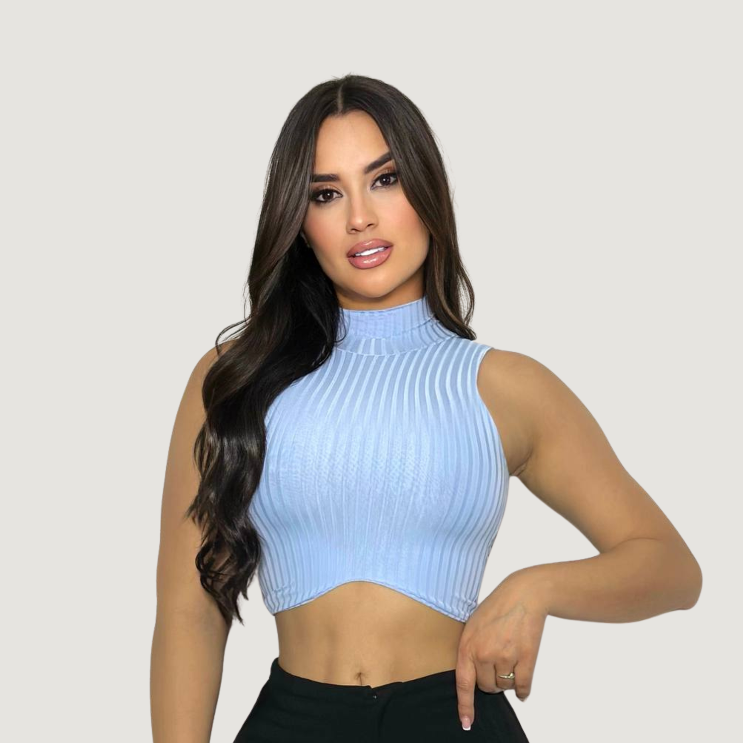 High Neck Tank Top - Chic Style